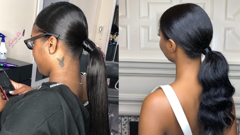 20 Easy Black Ponytail Hairstyles For 2024 Black Hair Bible   Black Ponytail 1 800x450 